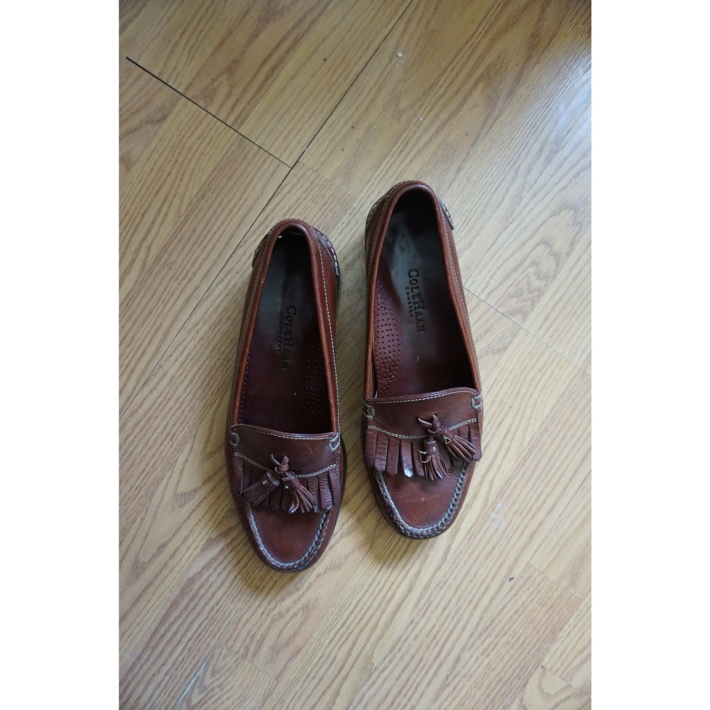 Cole Haan Country Tassel Kiltie Loafers Brown Leather Old Money Preppy Men 10.5